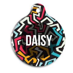 Neon Çizgiler Kedi Köpek Künyesi Small 2,5 cm