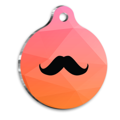 Bıyıklı Moustache Kedi köpek Künyesi Medium 3 cm