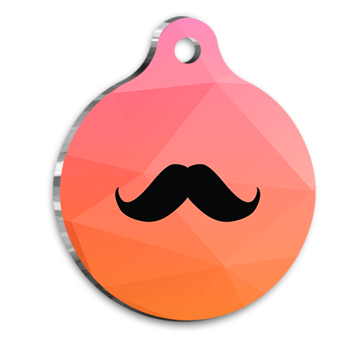 Bıyıklı Moustache Kedi köpek Künyesi Large 3,8 cm