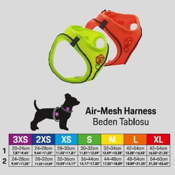 PawStar  Fucshia - Fuşya Airmesh Köpek Göğüs Tasması
