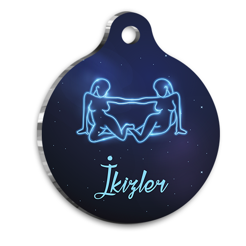 İkizler Burcu Kedi Köpek Künyesi Large 2,9 x 5 cm