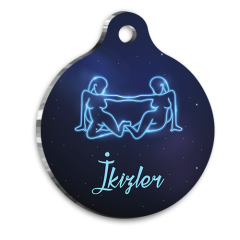 İkizler Burcu Kedi Köpek Künyesi Medium 2,6 x 3,8 cm