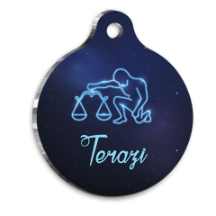 Terazi Burcu Kedi köpek Künyesi Large 2,9 x 5 cm