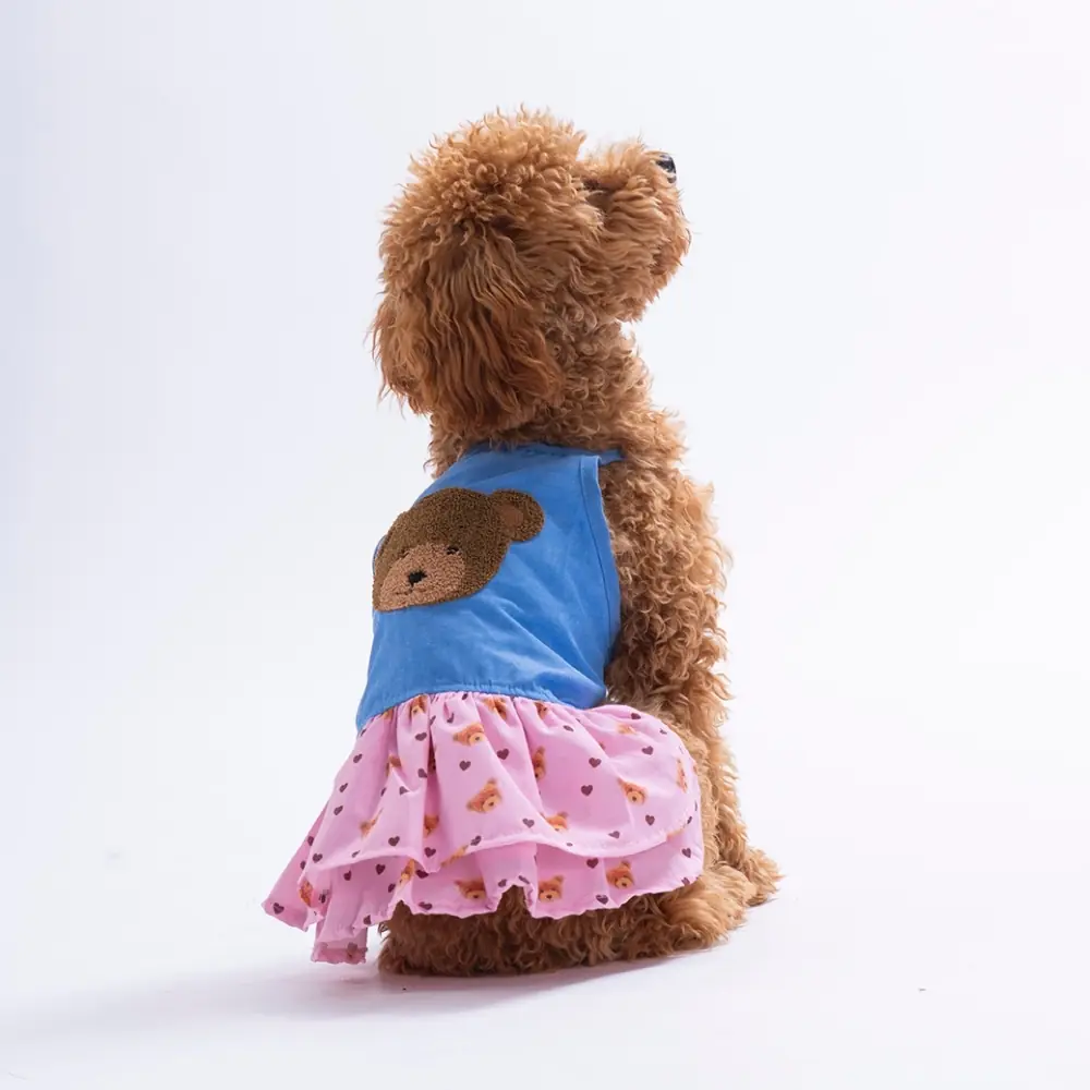 PawStar 26312 Cozie Bear Denim Elbise