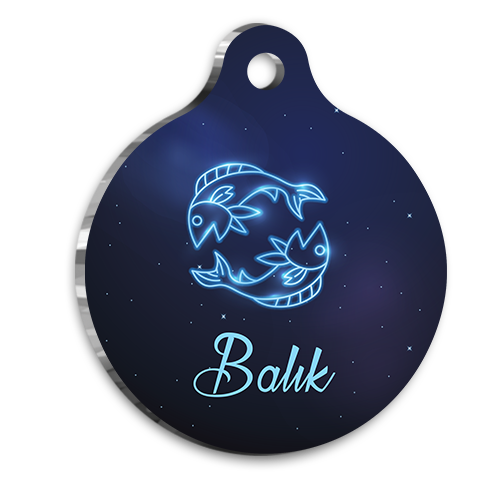 Balık Burcu Kedi köpek Künyesi Small 2 x 3,5 cm