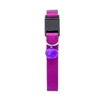 Güvenlik Kilitli  Ayarlanabilir Mor Kedi Boyun Tasması 22-30 cm