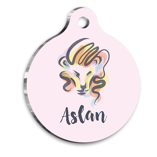 Aslan Burcu Kedi Köpek Künyesi Large 2,9 x 5 cm