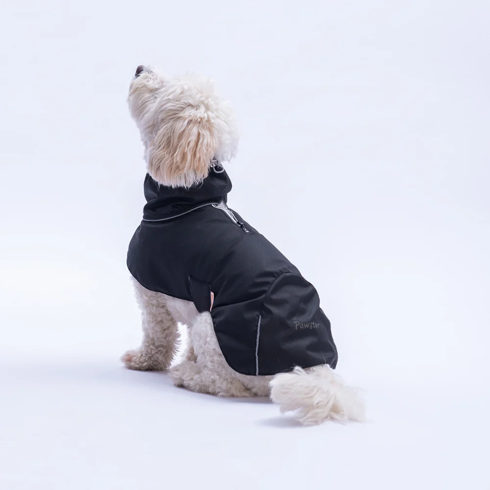 PawStar 25522 Siyah Colombia Prime Polarlı Yağmurluk (Orta-Büyük Irklar)