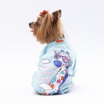 PawStar Bebe Mavi Giraffe Pijama Tulum