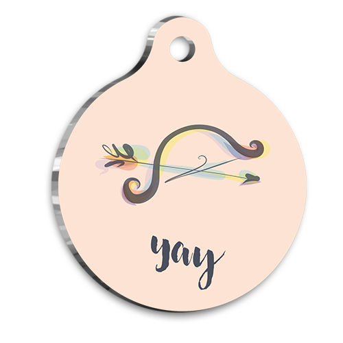 Yay Burcu Kedi köpek Künyesi Large 2,9 x 5 cm