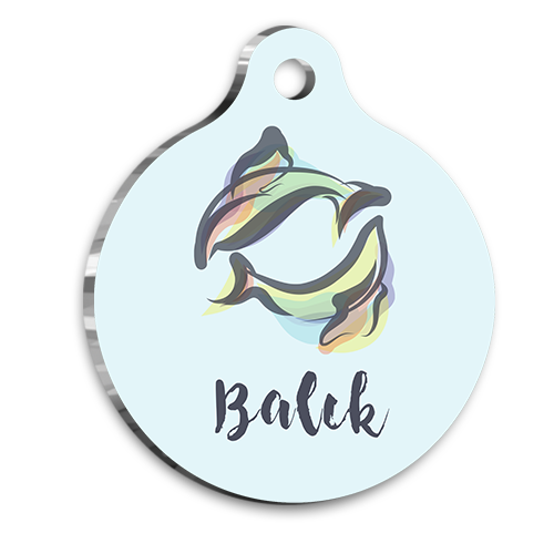 Balık Burcu Kedi köpek Künyesi Large 2,9 x 5 cm