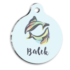 Balık Burcu Kedi köpek Künyesi Large 2,9 x 5 cm