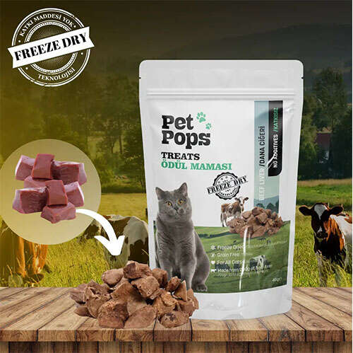 Pet Pops Freeze Dry Dana Ciğeri Kedi Ödülü 40 Gr