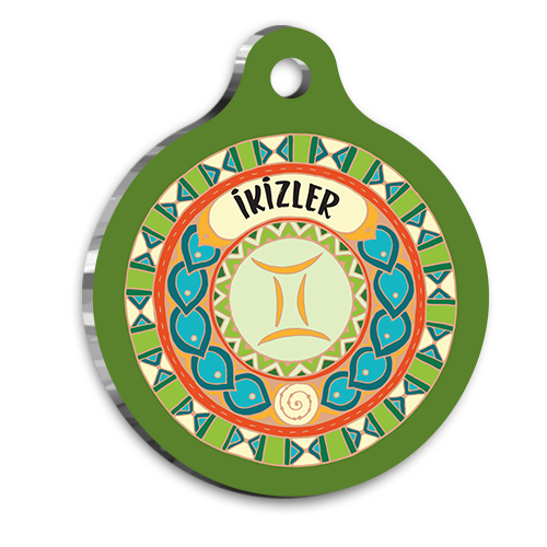 İkizler Burcu Kedi Köpek Künyesi Small 2 x 3,5 cm