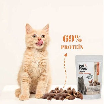 Pet Pops Freeze Dry Tavuk Yüreği Kedi Ödülü 40 Gr