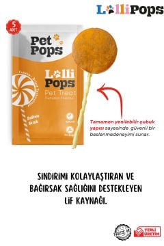 Pet Pops Freeze Dry Lolipop Yaban Mersinli, Kefirli ve Kabaklı Kedi Ödülü 15 li Karışık Paket