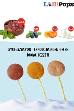 Pet Pops Freeze Dry Lolipop Yaban Mersinli, Kefirli ve Kabaklı Kedi Ödülü