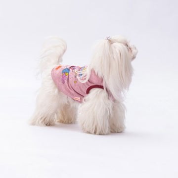 PawStar Pembe Space Time T-Shirt Küçük Irk