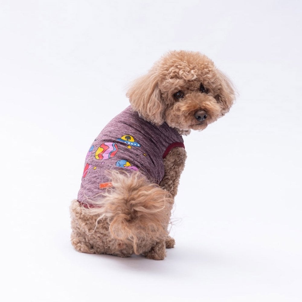PawStar Bordo Space Time T-Shirt Küçük Irk