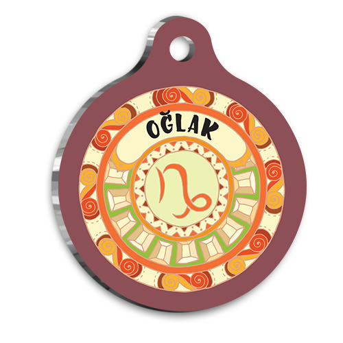 Oğlak Burcu Kedi Köpek Künyesi Large 2,9 x 5 cm