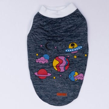 PawStar Lacivert Space Time T-Shirt Küçük Irk