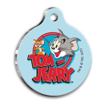 Tom & Jerry Yuvarlak Kedi ve Köpek Künyesi Large 3,8 cm