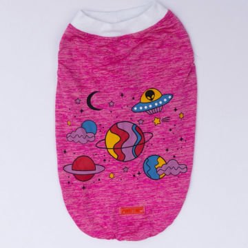 PawStar Fuşya Space Time T-Shirt Küçük Irk