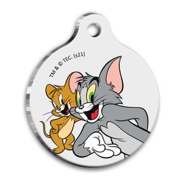 Tom & Jerry Yuvarlak Kedi ve Köpek Künyesi Medium 3 cm