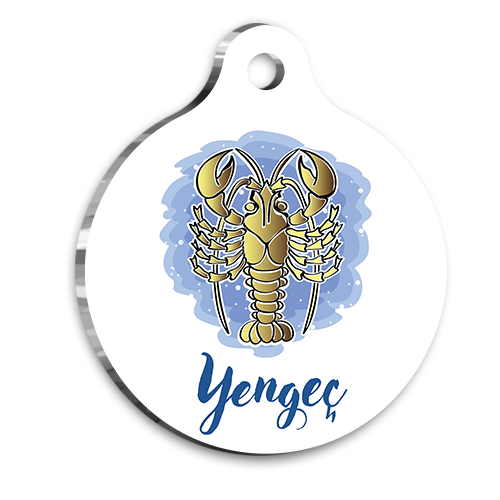 Yengeç Burcu Kedi köpek Künyesi Small 2 x 3,5 cm