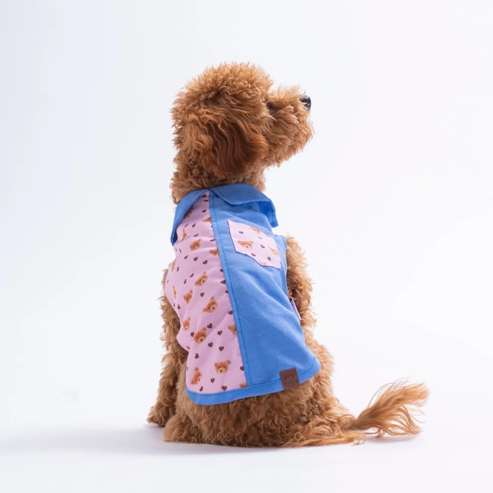 PawStar 26409 Cozie Bear Desenli Denim Gömlek