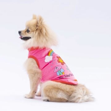PawStar Neon Pink Be Kind T-Shirt Küçük Irk