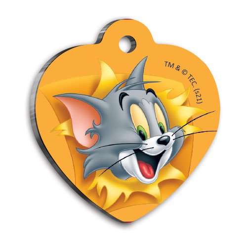 Tom & Jerry Kalp Şekilli Kedi ve Köpek Künyesi Medium 3,2 x 3,5 cm