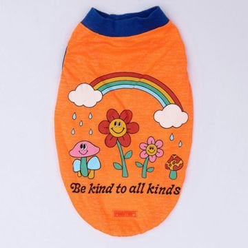 PawStar Neon Turuncu Be Kind T-Shirt Küçük Irk