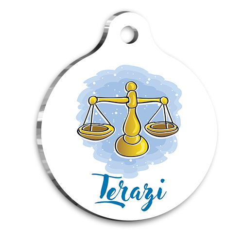 Terazi Burcu Kedi köpek Künyesi Medium 2,6 x 3,8 cm