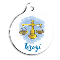 Terazi Burcu Kedi köpek Künyesi Medium 2,6 x 3,8 cm