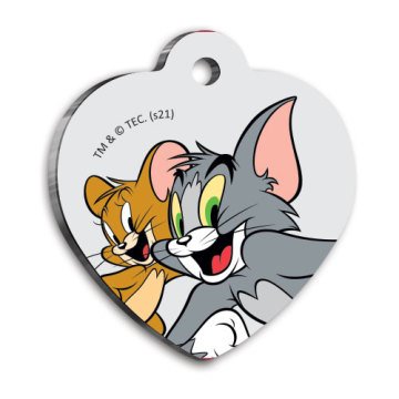 Tom & Jerry Kalp Şekilli Kedi ve Köpek Künyesi Medium 3,2 x 3,5 cm