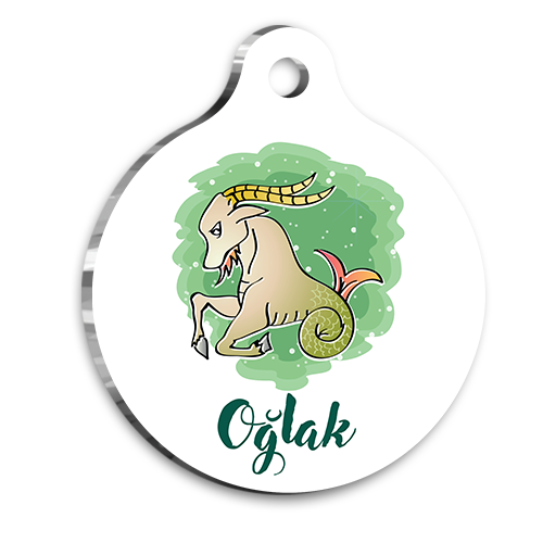 Oğlak Burcu Kedi Köpek Künyesi Small 2 x 3,5 cm