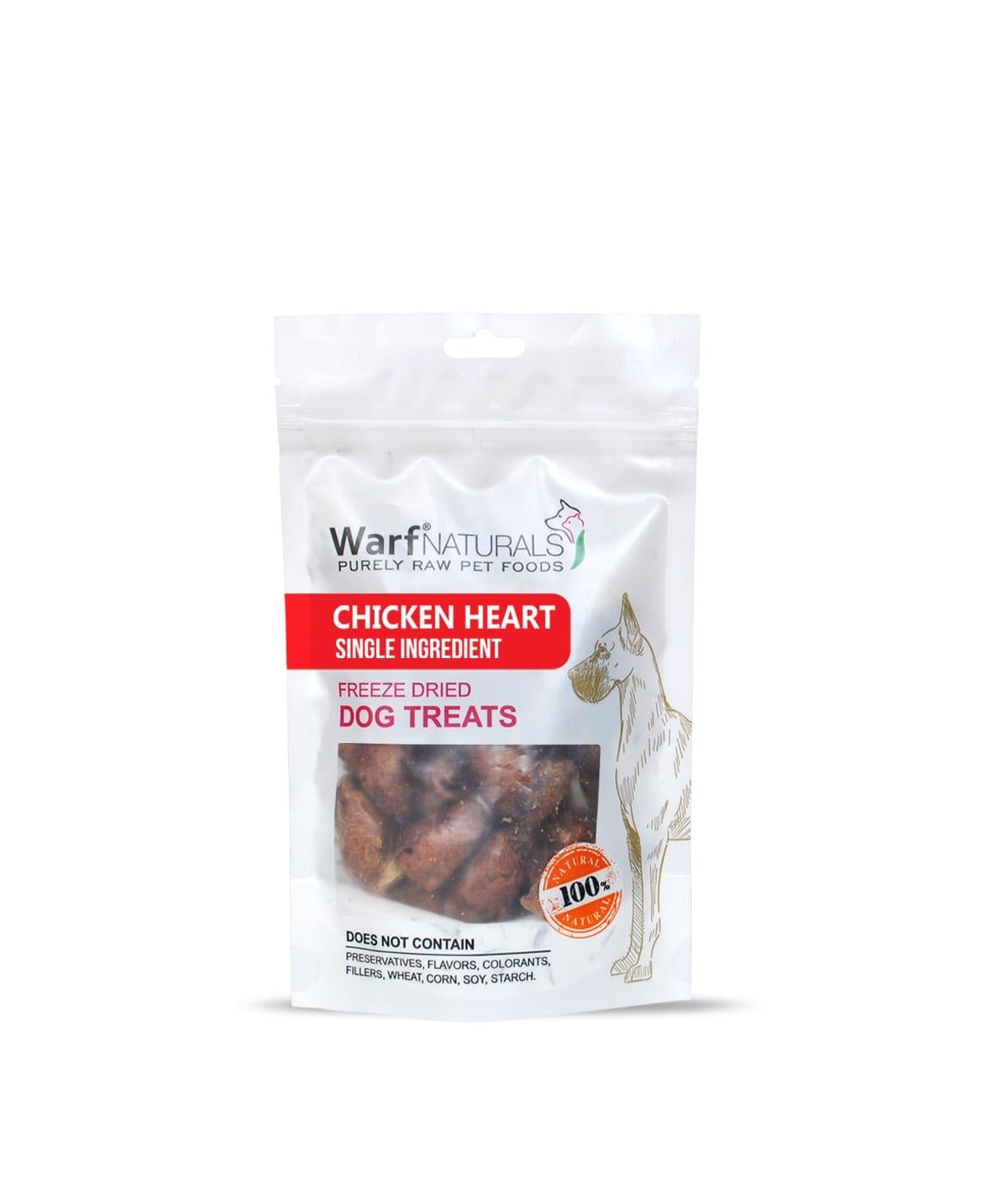 WarfNaturals Freeze Dried - Tavuk Yürek Köpek Ödül Maması 40 Gr