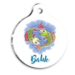 Balık Burcu Kedi köpek Künyesi Small 2 x 3,5 cm