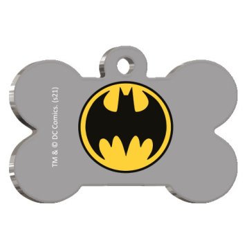 Batman Kemik Şekilli Kedi ve Köpek Künyesi XLarge 3,3 x 5 cm