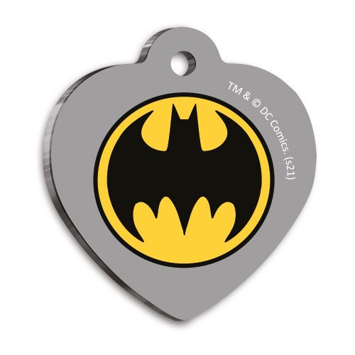 Batman Kalp Şekilli Kedi ve Köpek Künyesi Large 4,2 x 4,5 cm