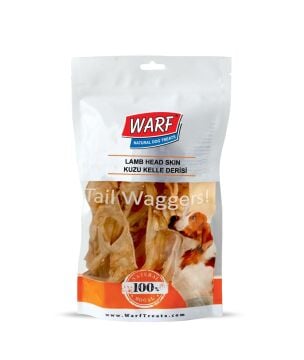 WarfNaturals Kurutulmuş Kuzu Kelle Derisi Köpek Ödülü 120 Gr