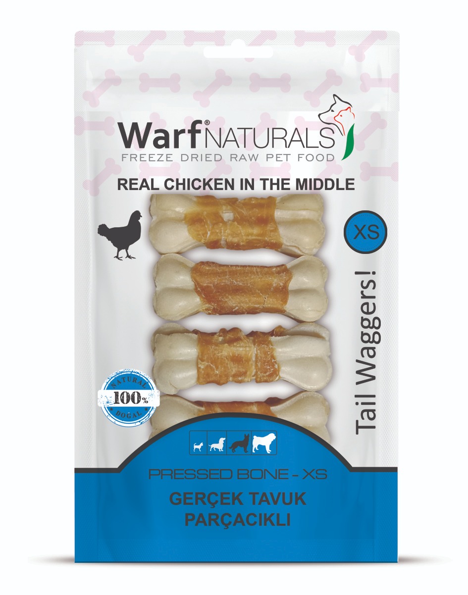 WarfNaturals Tavuklu Pres Kemik 7,5 cm 4'lü 115 gr