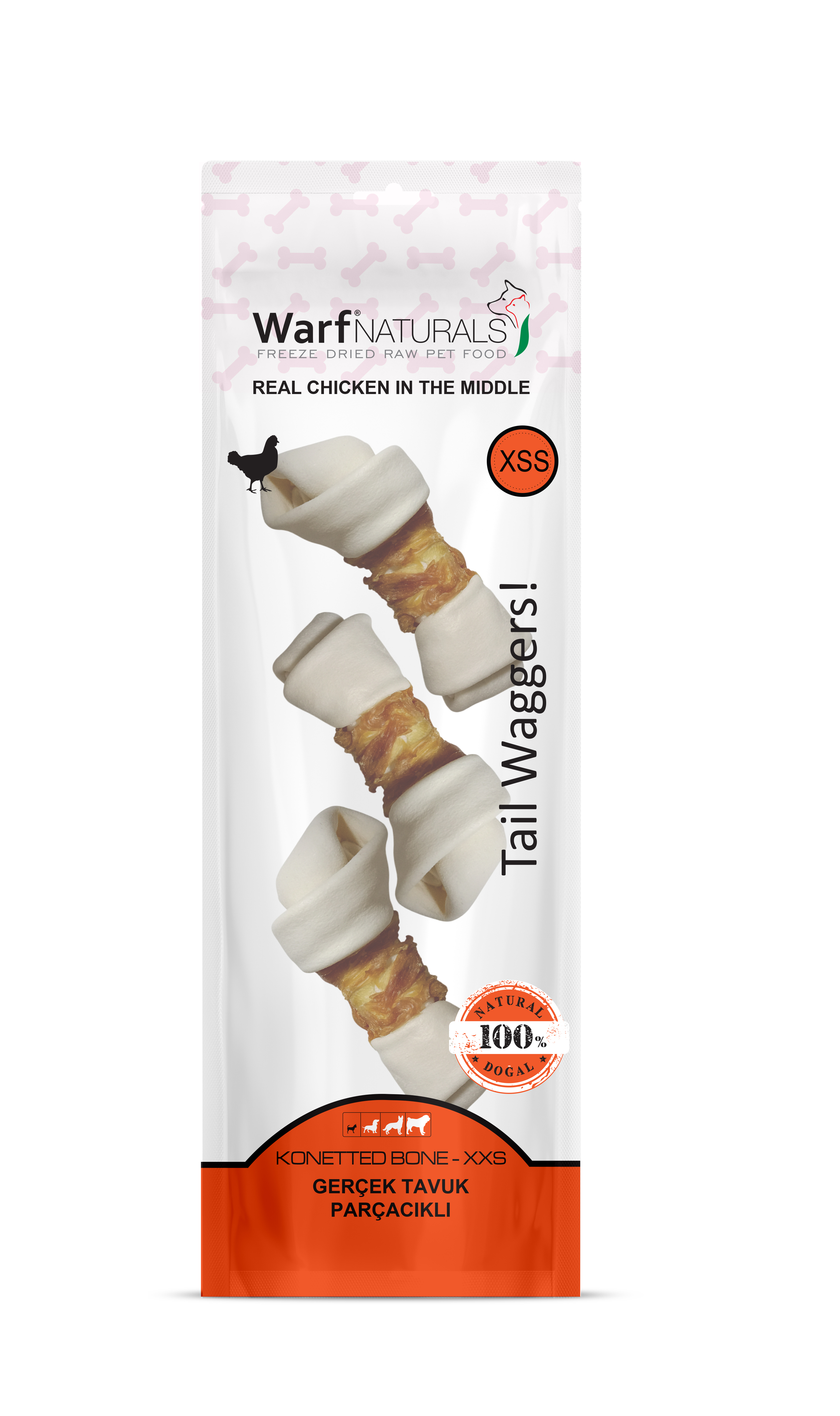 WarfNaturals Tavuklu Düğüm Kemik 12,5 CM - 3' LÜ 195 gr