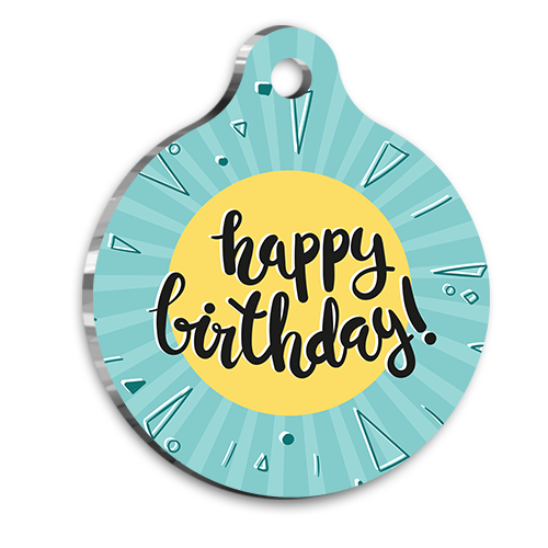 Doğum Günü Kedi Köpek Künyesi Medium 3 cm