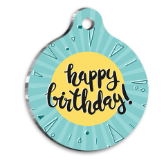 Doğum Günü Kedi Köpek Künyesi Large 3,8 cm