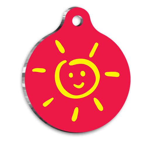 Gülen Güneş Kedi köpek Künyesi Small 2,5 cm