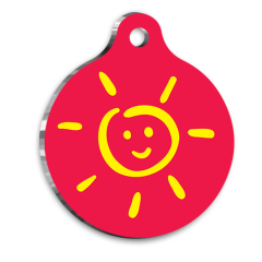 Gülen Güneş Kedi köpek Künyesi Small 2,5 cm