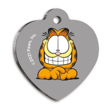 Garfield Kalp Şekilli Kedi ve Köpek Künyesi Medium 3,2 x 3,5 cm