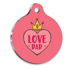 Love Dad Kedi Köpek Künyesi Medium 3 cm